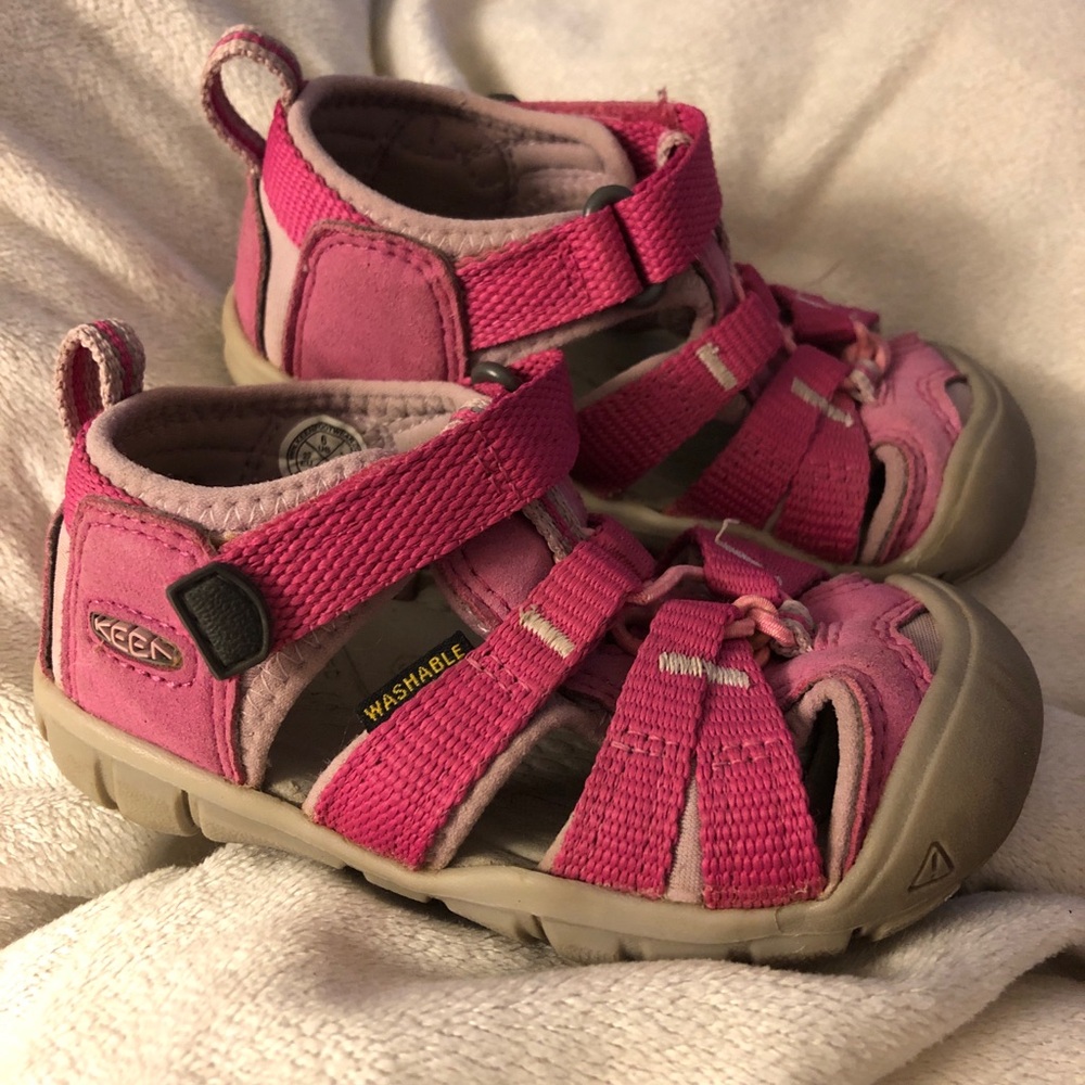 Keen Pink and Gray Outdoor Sandals with Velcro Straps